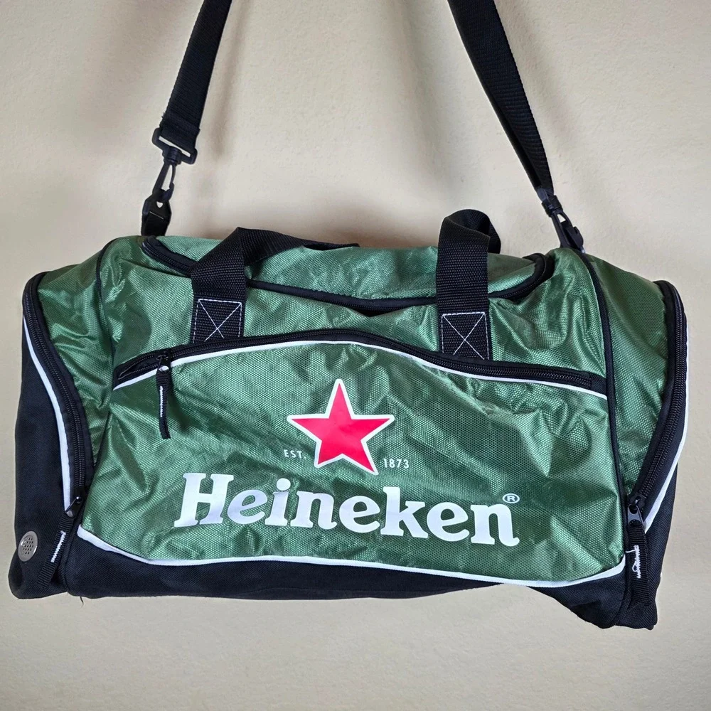 Heineken Green Red Star Duffle Bag‎ Travel Gym Sport Bag nylon lightweig RAREht